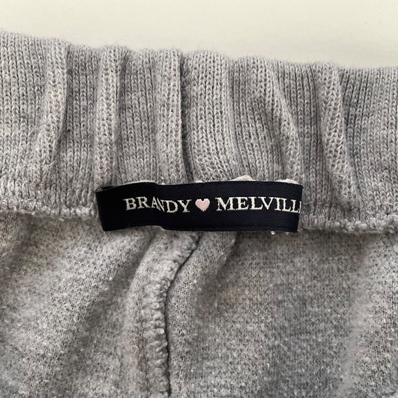 Brandy Melville Side Stripe Sweatpants Joggers Sz S Light Gray Lounge Girly Vibe - Picture 4 of 11